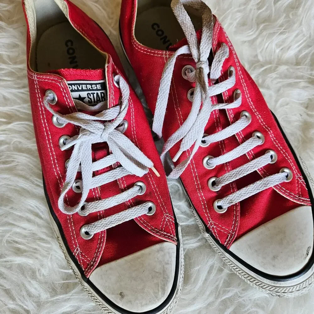 Converse All Star Red Low Top Fashion Sneakers Mens Size 10